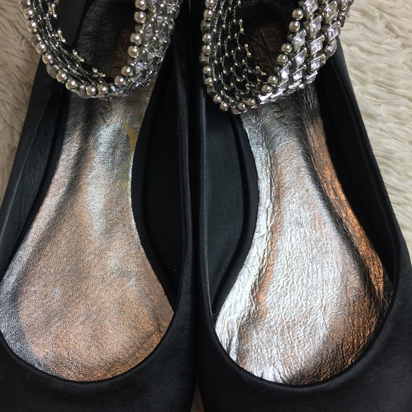 ZiGiny Hostile black flats faux diamond ankle band - Picture 4 of 13